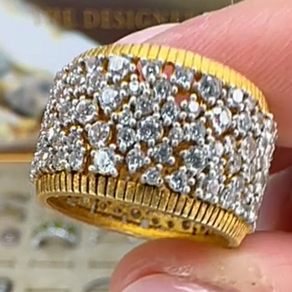New Freida Rothman shining hope sterling silver Gold plated pave ring - Picture 8 of 10
